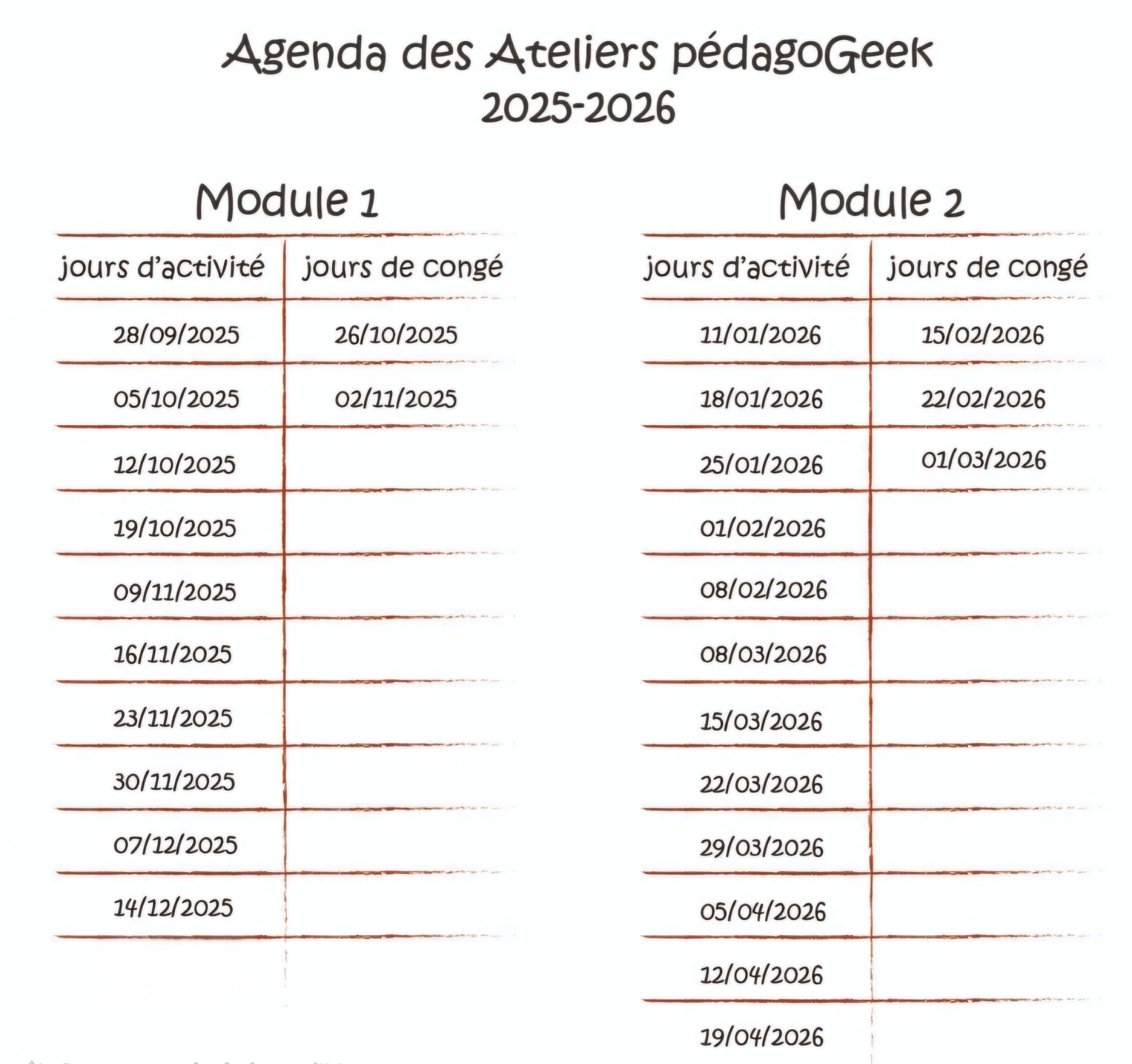 Level Up Academy - Inscription aux Ateliers PédagoGeek